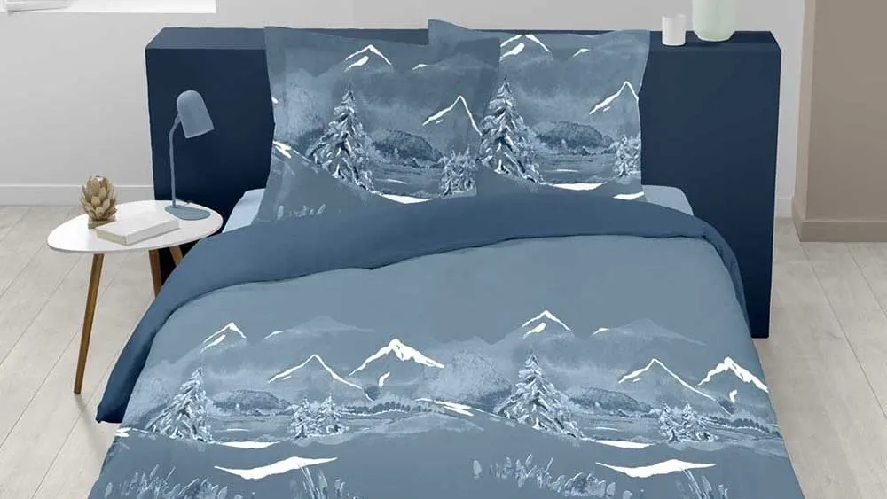 Housse de couette blueue Montagne Nuit des Alpes